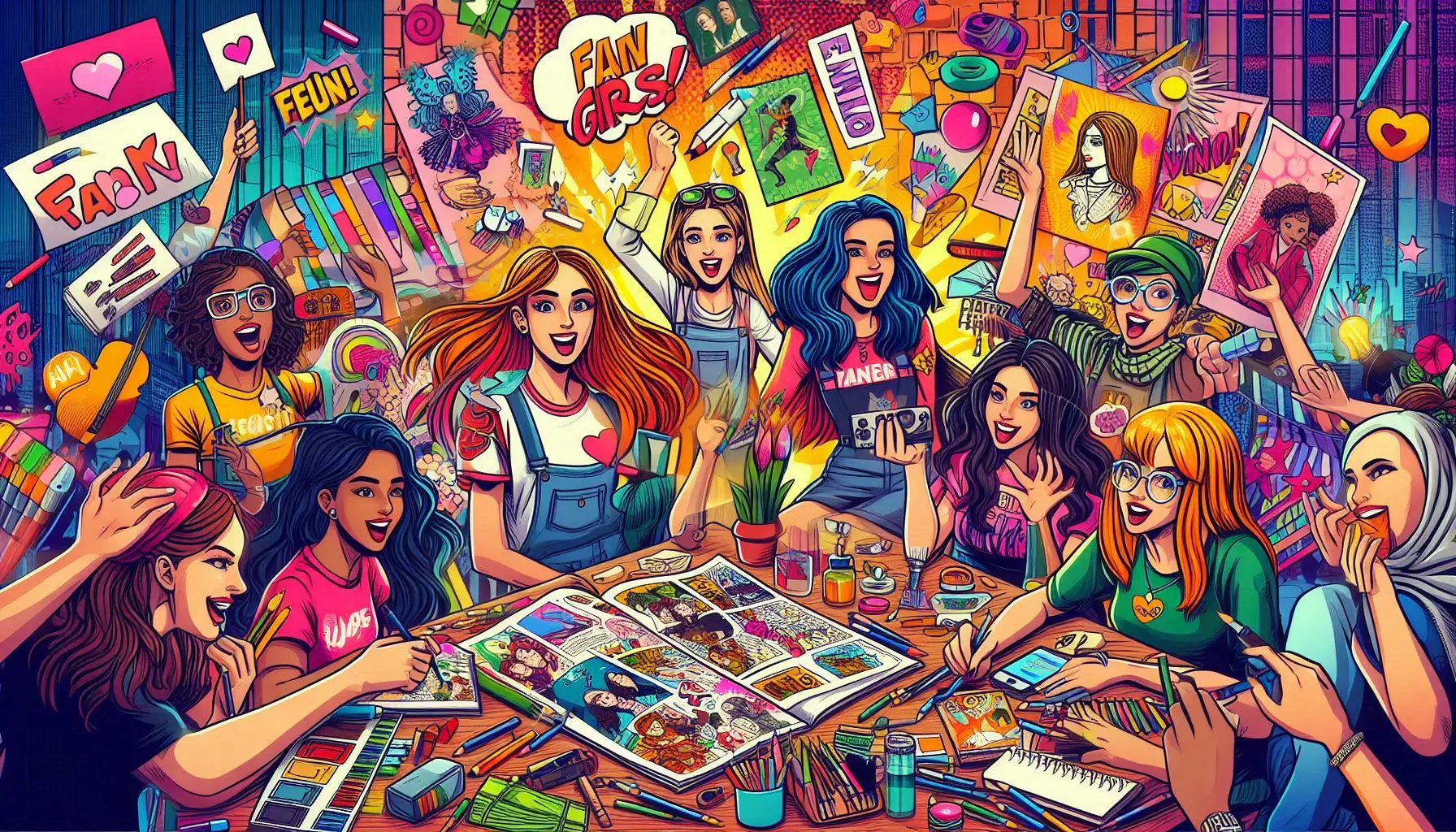 迷妹漫画团队工作场景