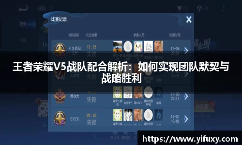 王者荣耀V5战队配合解析：如何实现团队默契与战略胜利